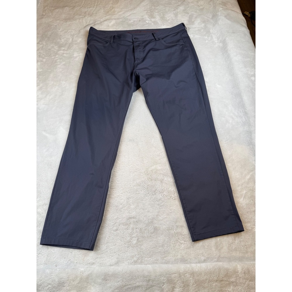 Rhône Mens Dress Pants, Casual Work Trousers, Stretch,‎ Flat Front, Dark Gray